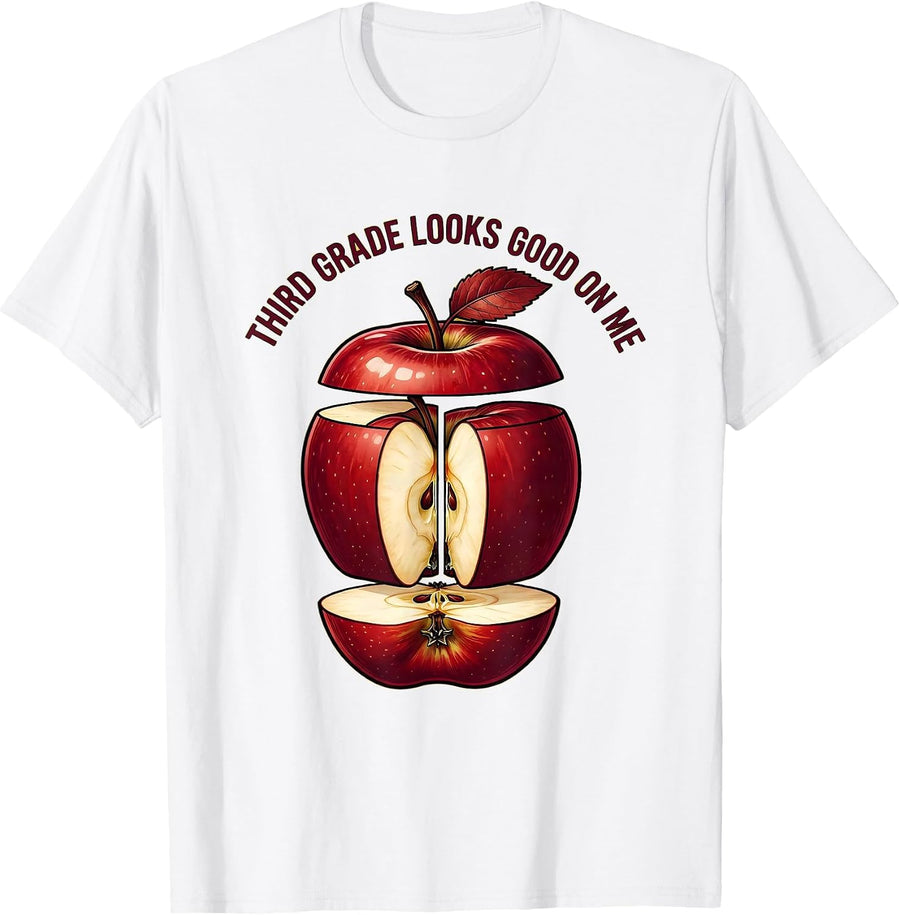 Men's Third Grade Looks Good On Me Teacher Design T-Shirt - White
