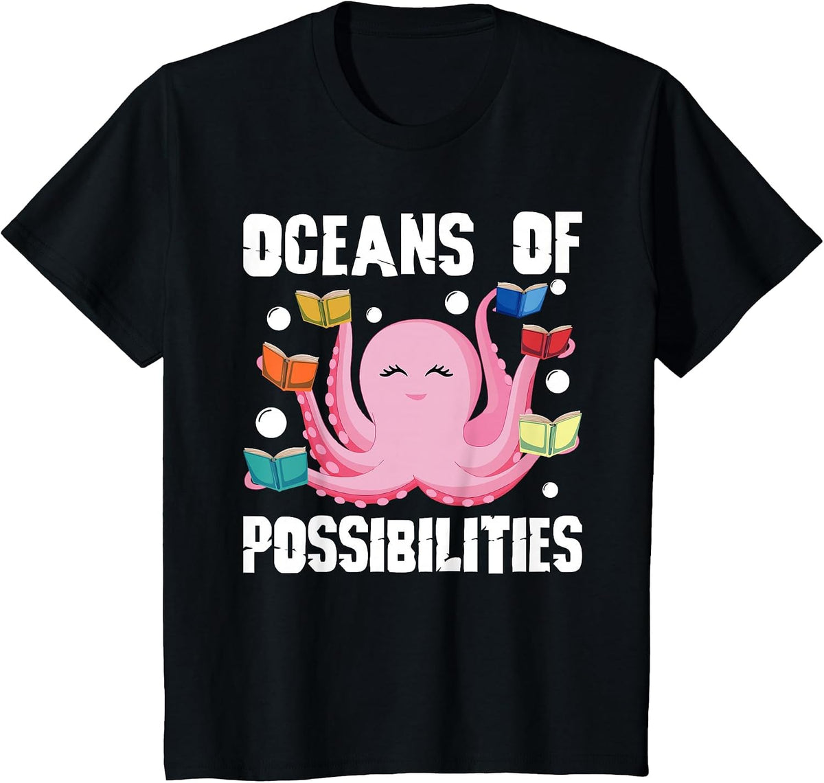Oceans of Possibilities Summer Reading Octopus T-Shirt - Black