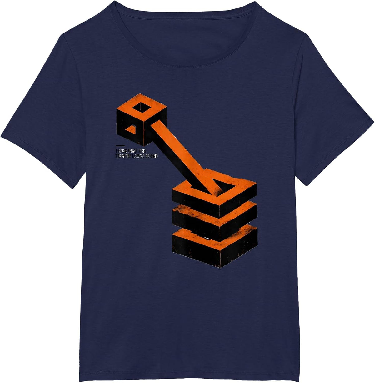 Women's I Hook What This Country Leaves Behind Brutalist Graphic T-Shirt - Navy Blue