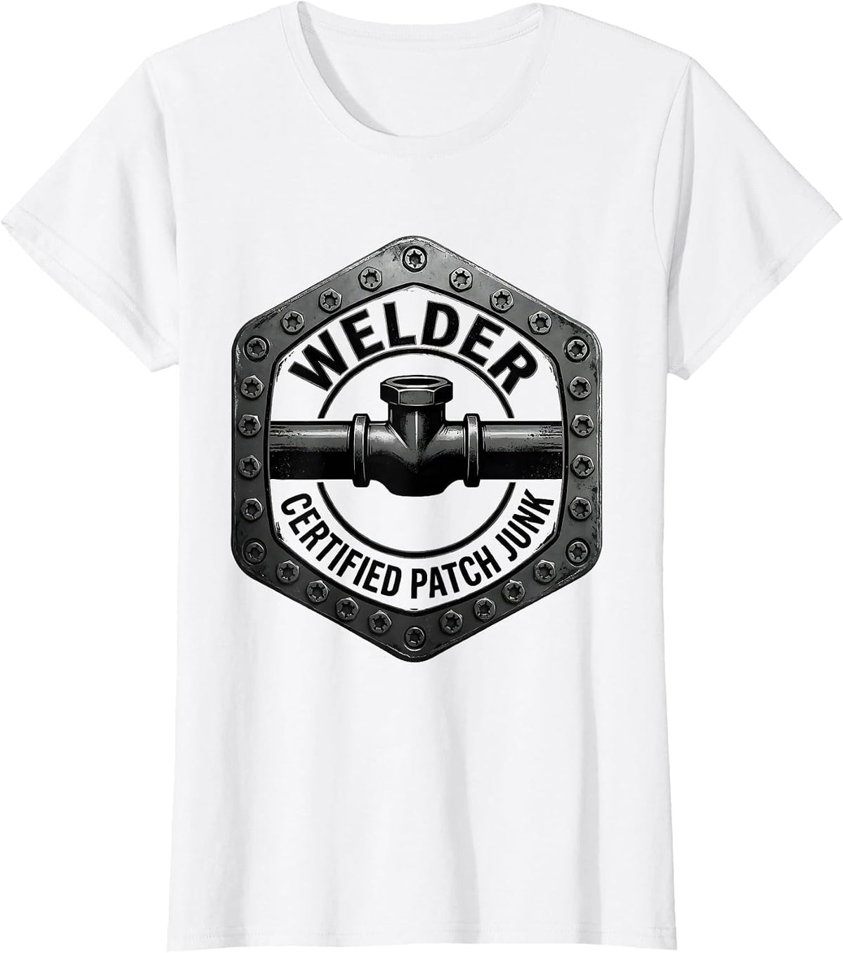 Welder — Certified Patch Junk Oilfield Worker Rugged T-Shirt - White