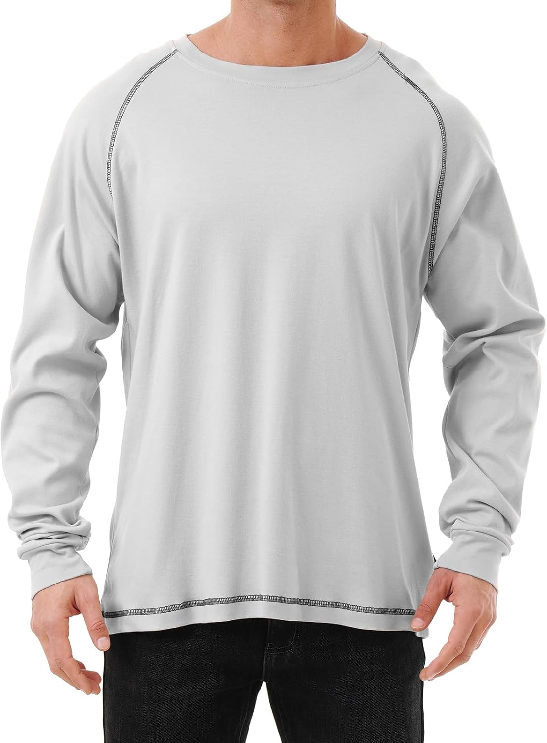 FR Shirts for Men, Hi Vis Flame Resistant 6 oz Long Sleeve Welding Shirt - Gray