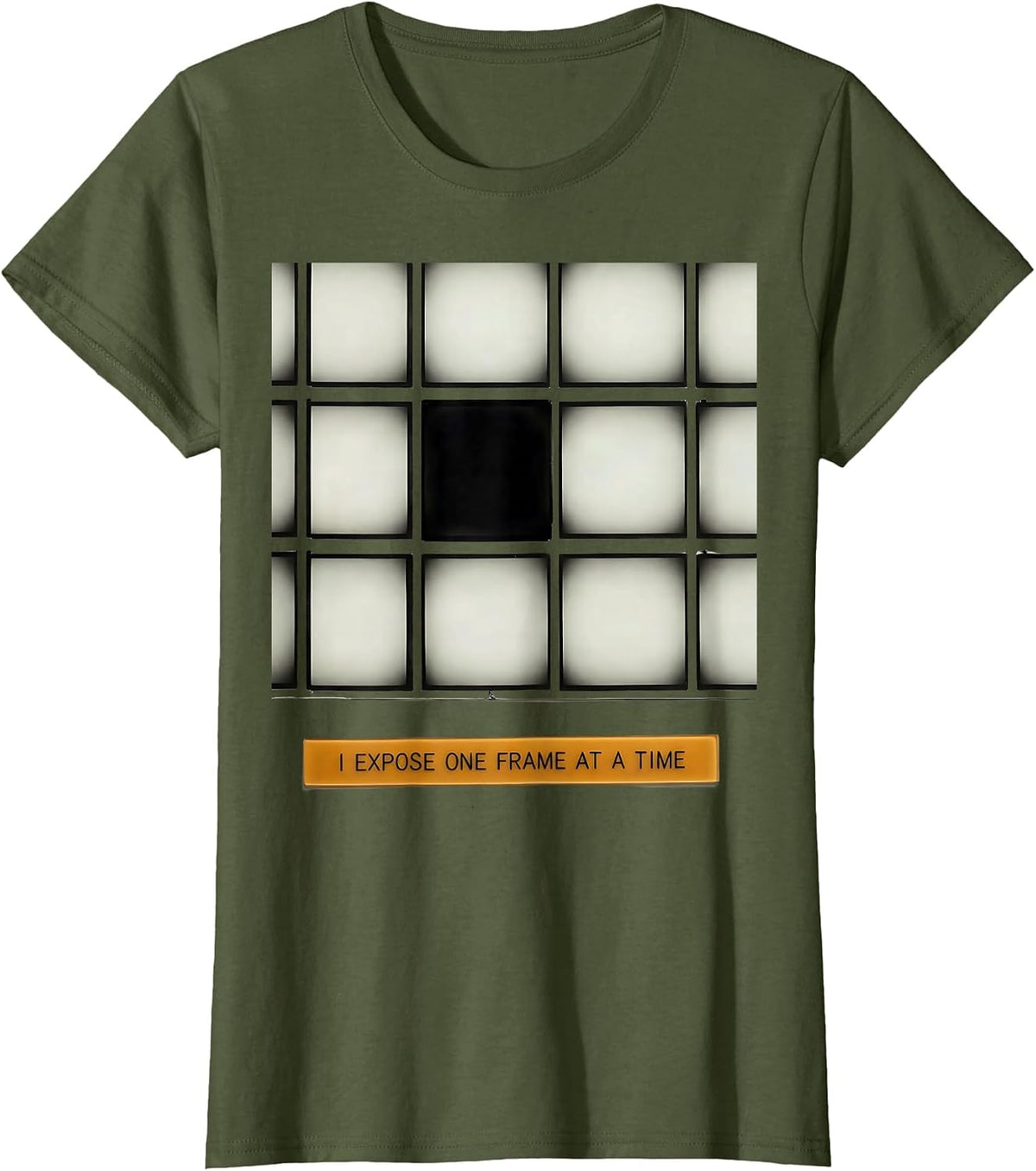 Women's I Expose One Frame At A Time Funny Photographer Gift Camera T-Shirt - Olive Green