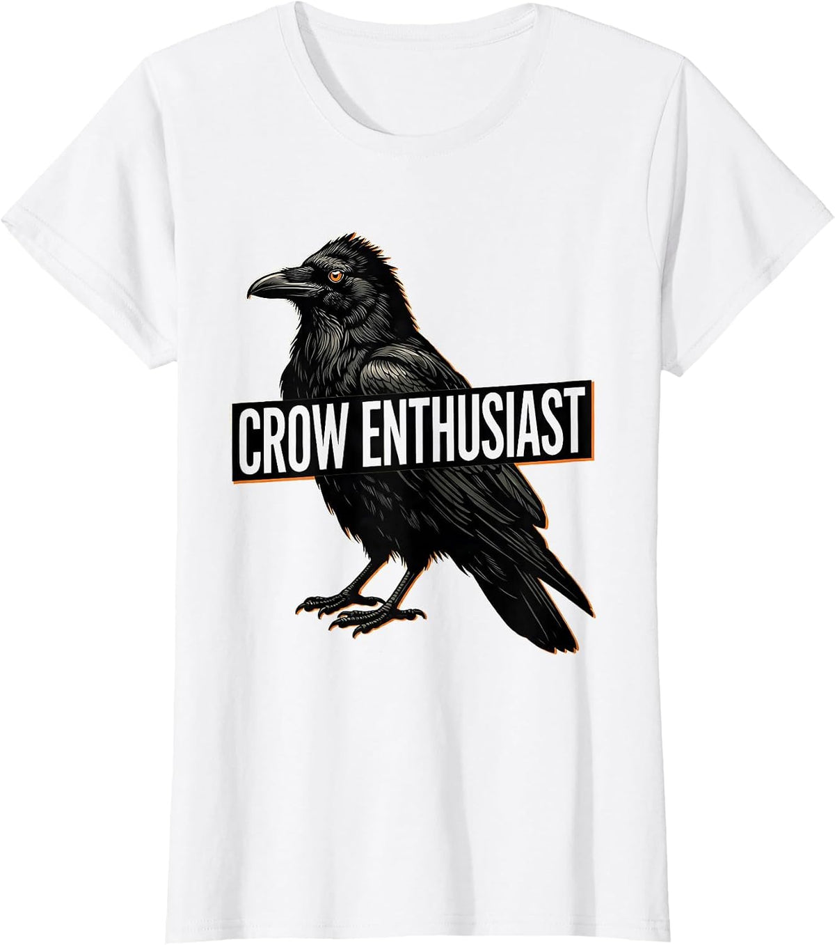 Crow Enthusiast Gothic Nature Bird Silhouette Art T-Shirt - White