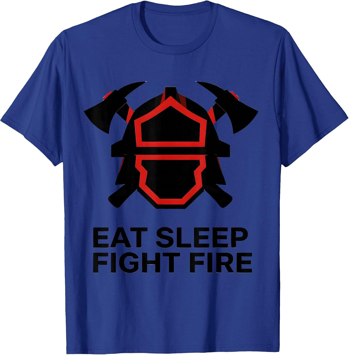 Men's Eat Sleep Fight Fire Firefighter Design T-Shirt - Royal Blue