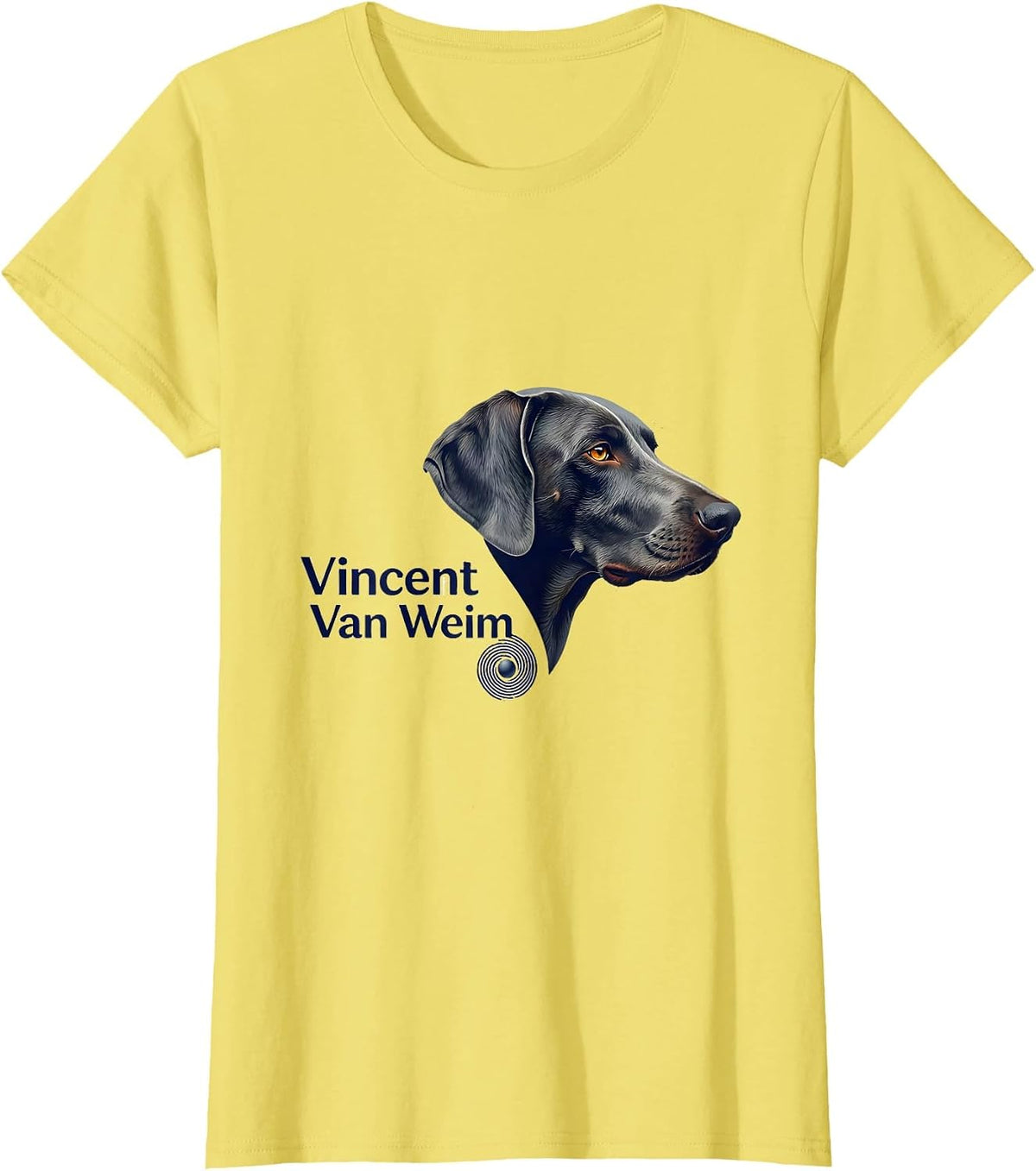 Vincent Van Weim Artistic Weimaraner Portrait Breed Portrait T-Shirt - Lemon Yellow