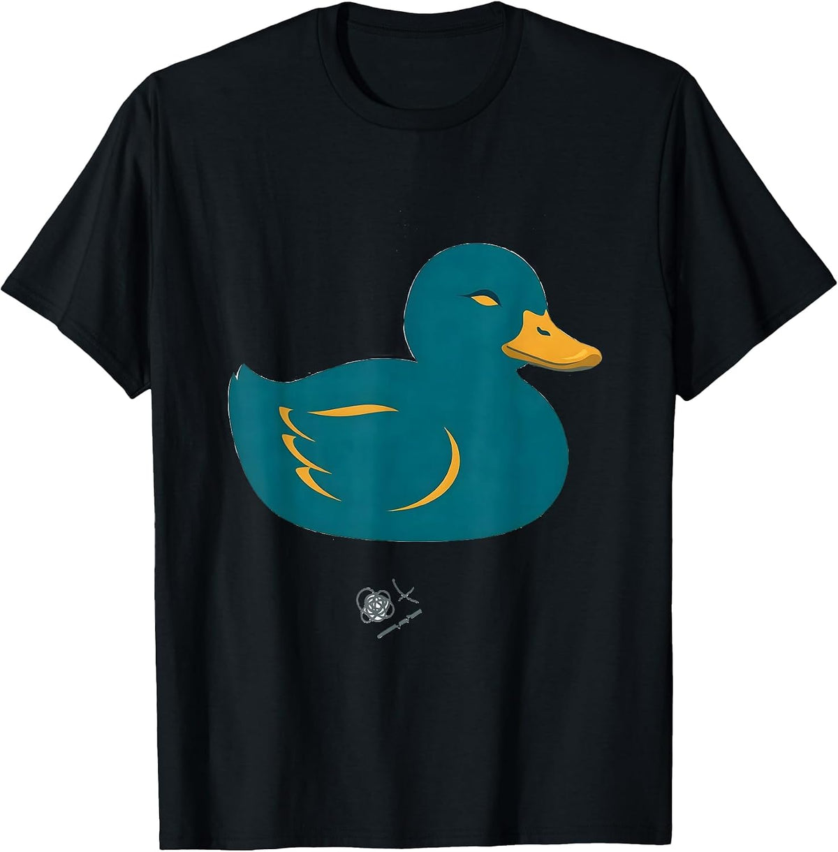 Men's Duck Silhouette Funny Novelty Gift for Duck Lovers T-Shirt - Black