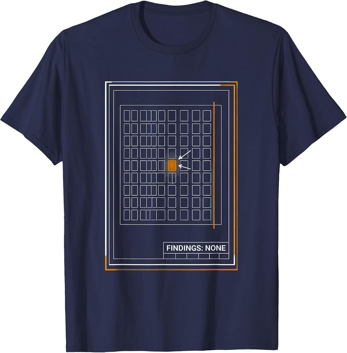 Findings: None Technical Blueprint Accountant Office Humor T-Shirt - Navy Blue
