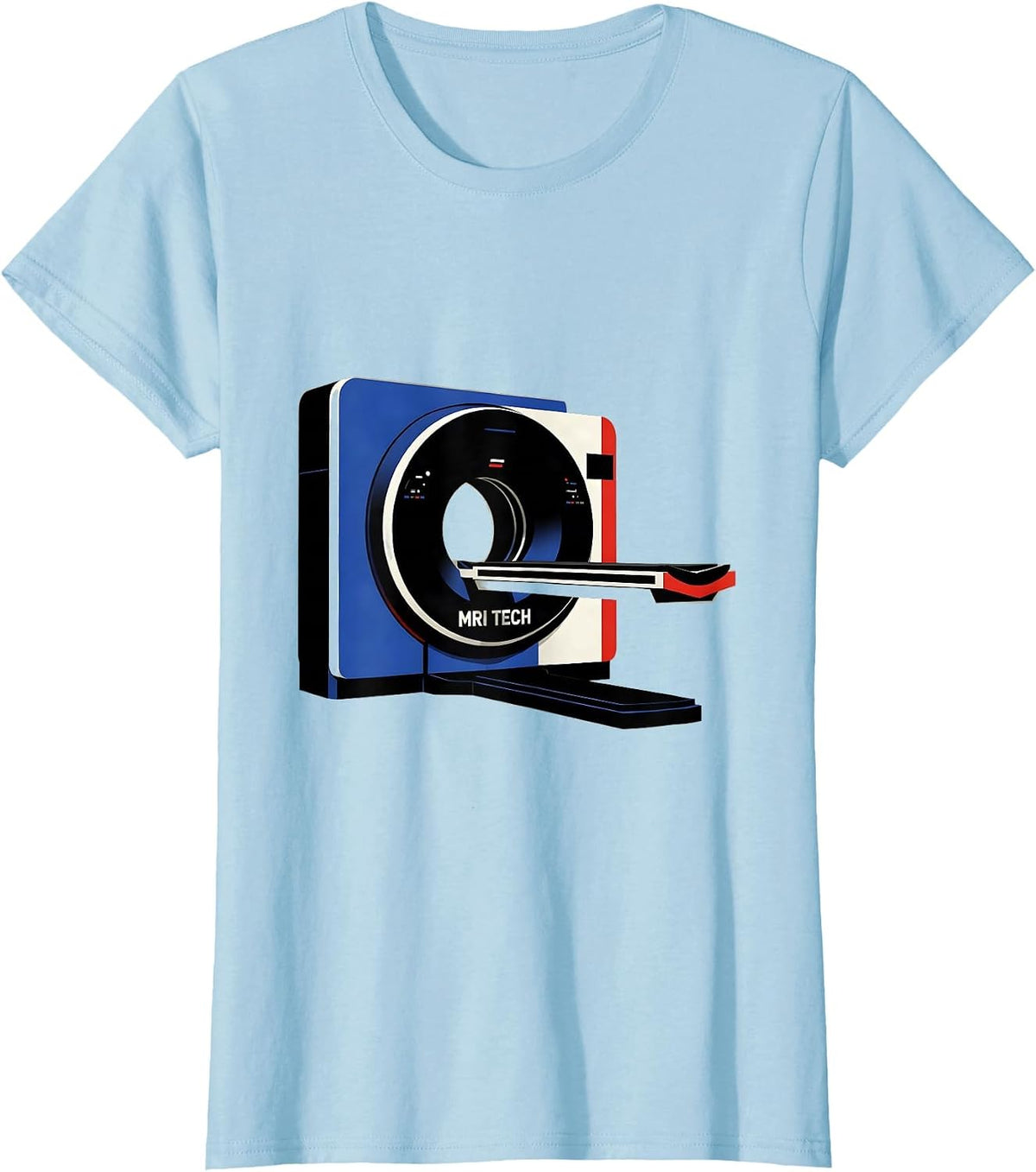 Women's MRI TECH Bauhaus Modernist Radiology Tech Coquette Cute T-Shirt - Baby Blue
