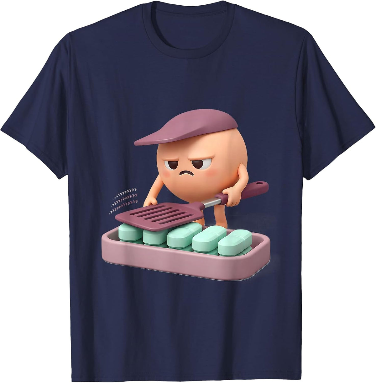 Men's Kawaii Spatula Pharmacy Tech Cute Pharmacist Gift T-Shirt - Navy Blue
