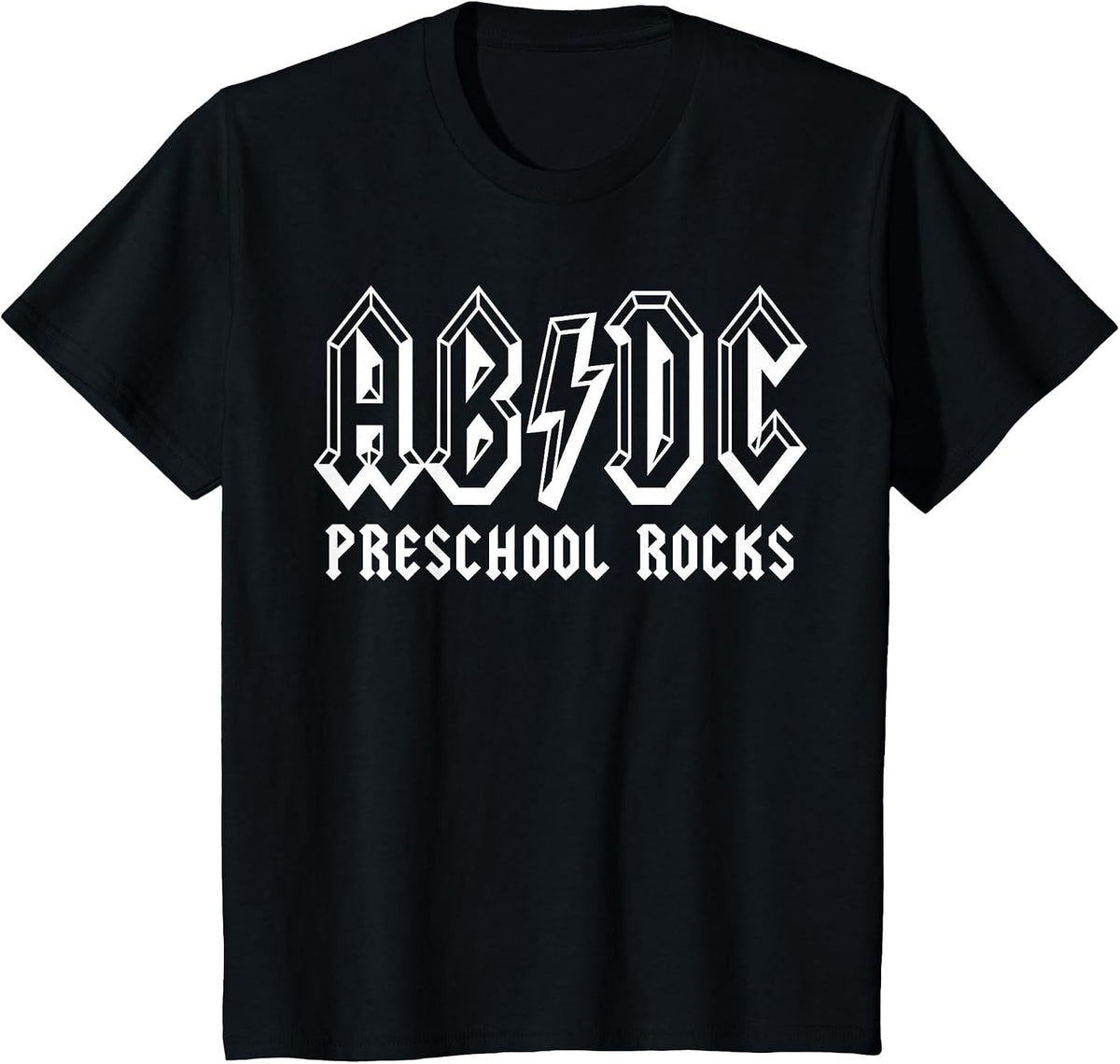 Preschool Rocks ABCD Rocks Back to School Funny Teacher T-Shirt - Black