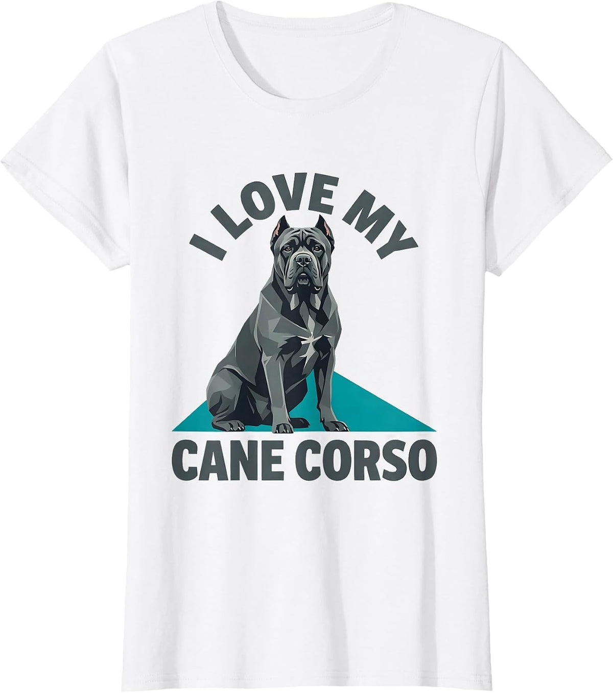 I Love My Cane Corso Flat Vector Dog Lover Pet Owner Pride T-Shirt - White