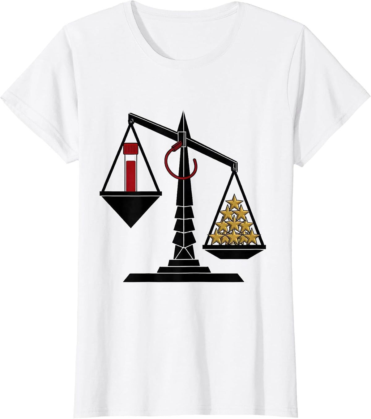 Geometric Balance Scale Blood Tube Phlebotomist Holiday T-Shirt - White