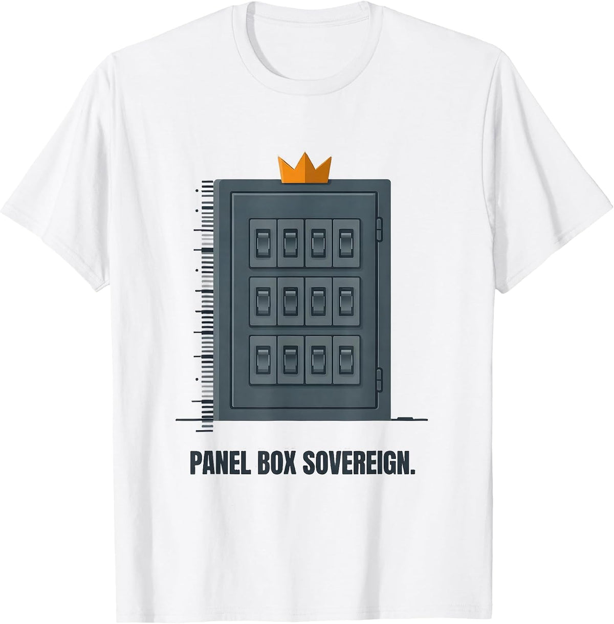 Men's Panel Box Sovereign Funny Electrician Engineer Trade Humor T-Shirt - White