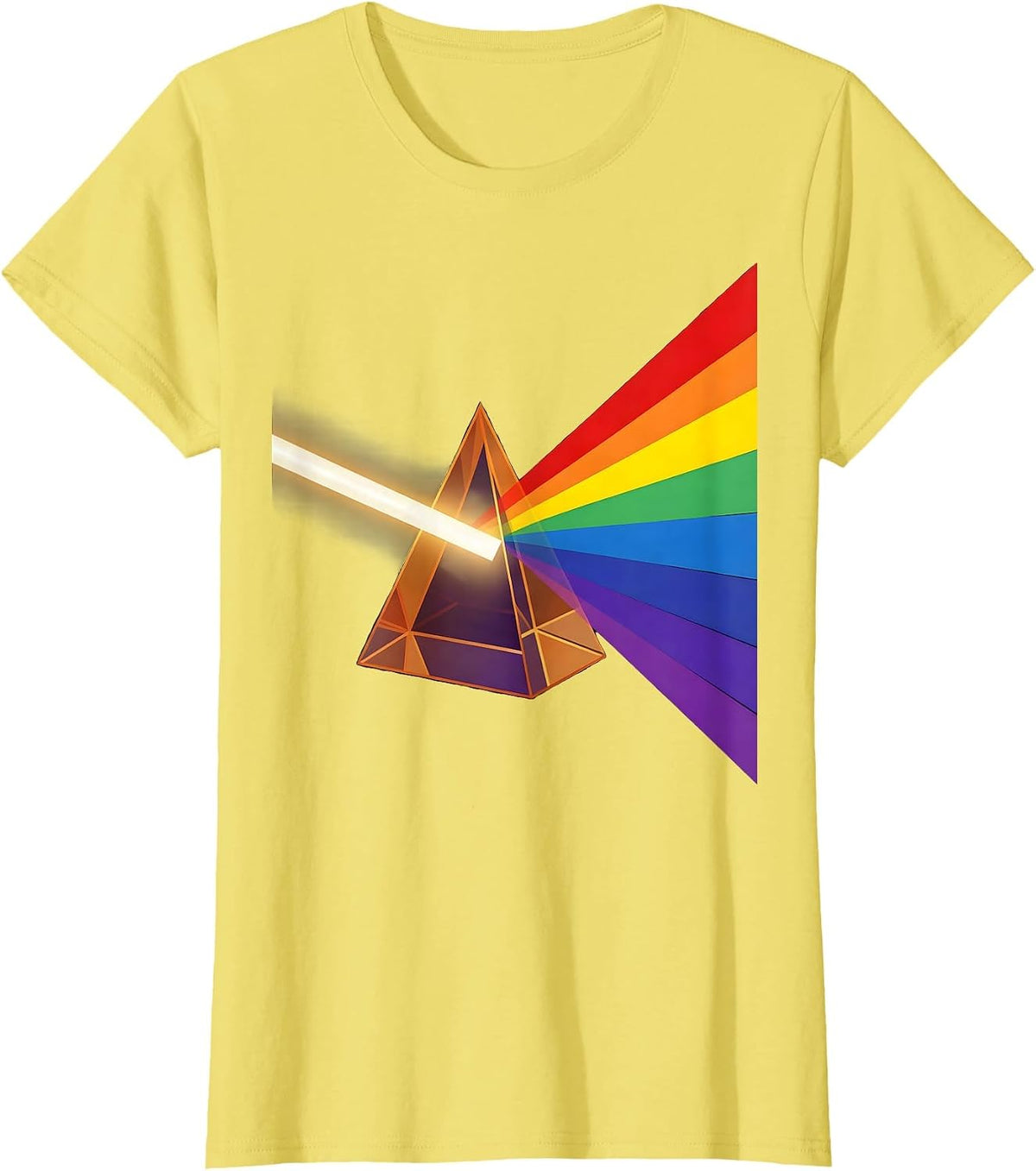 Women's Science Teacher Prism Rainbow Light Illustration T-Shirt - Lemon Yellow