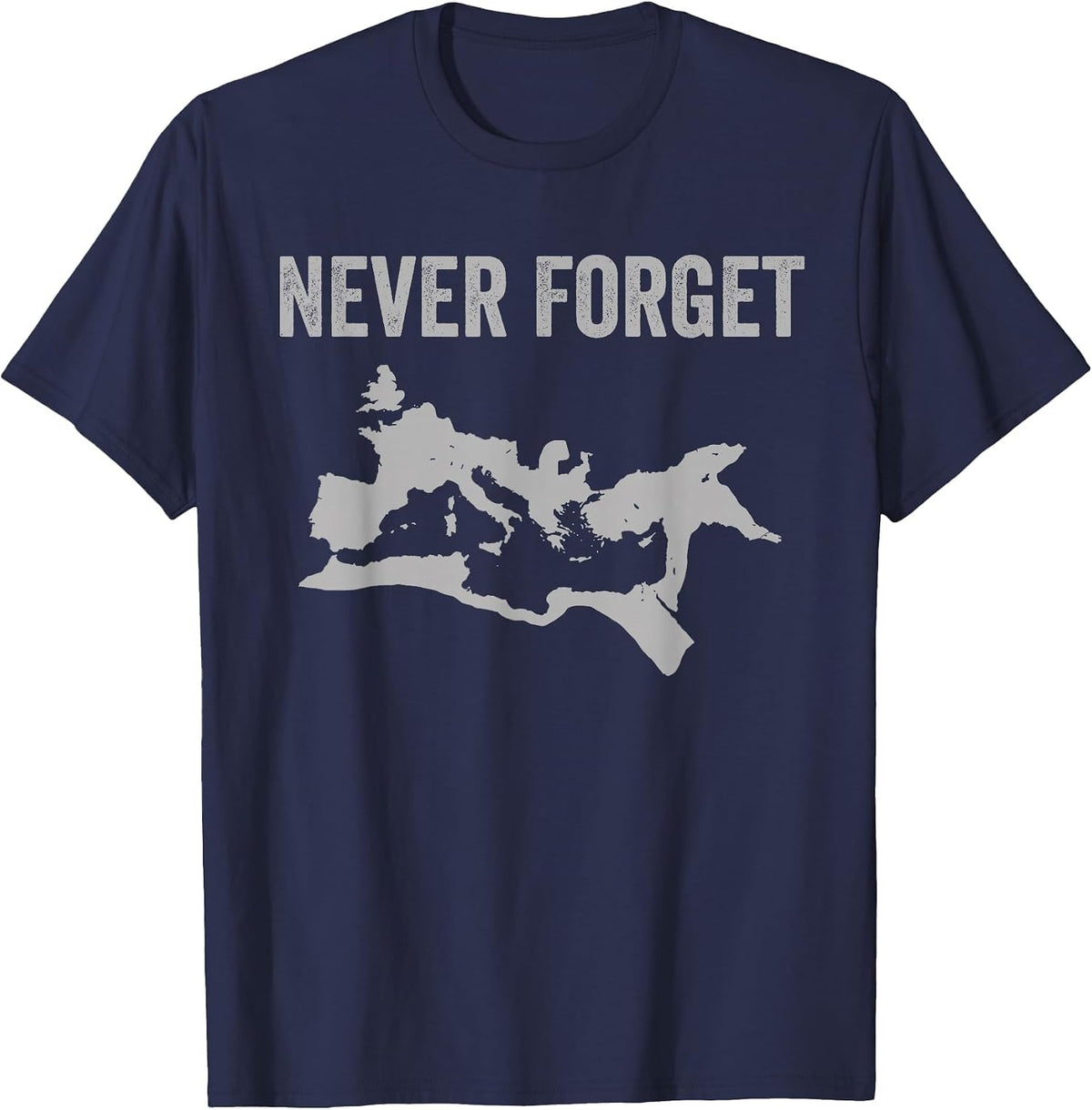The Roman Empire map Never Forget Ancient Rome Historic maps T-Shirt - Navy Blue