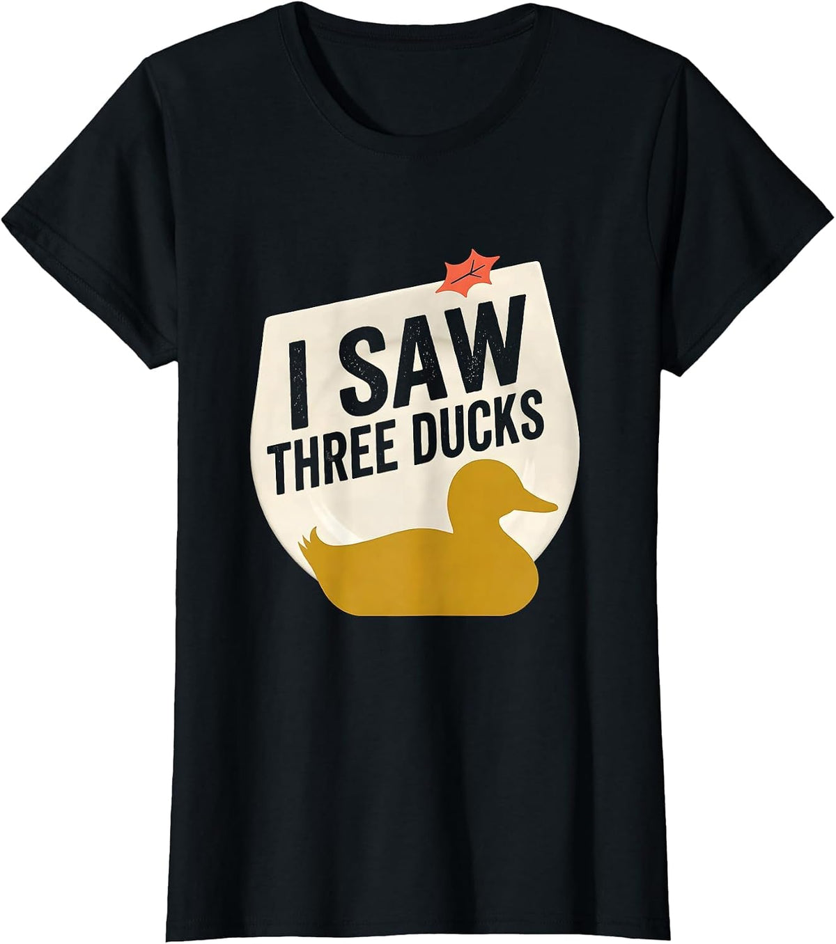I Saw Three Ducks Midcentury Modern Funny Duck Lover T-Shirt - Black