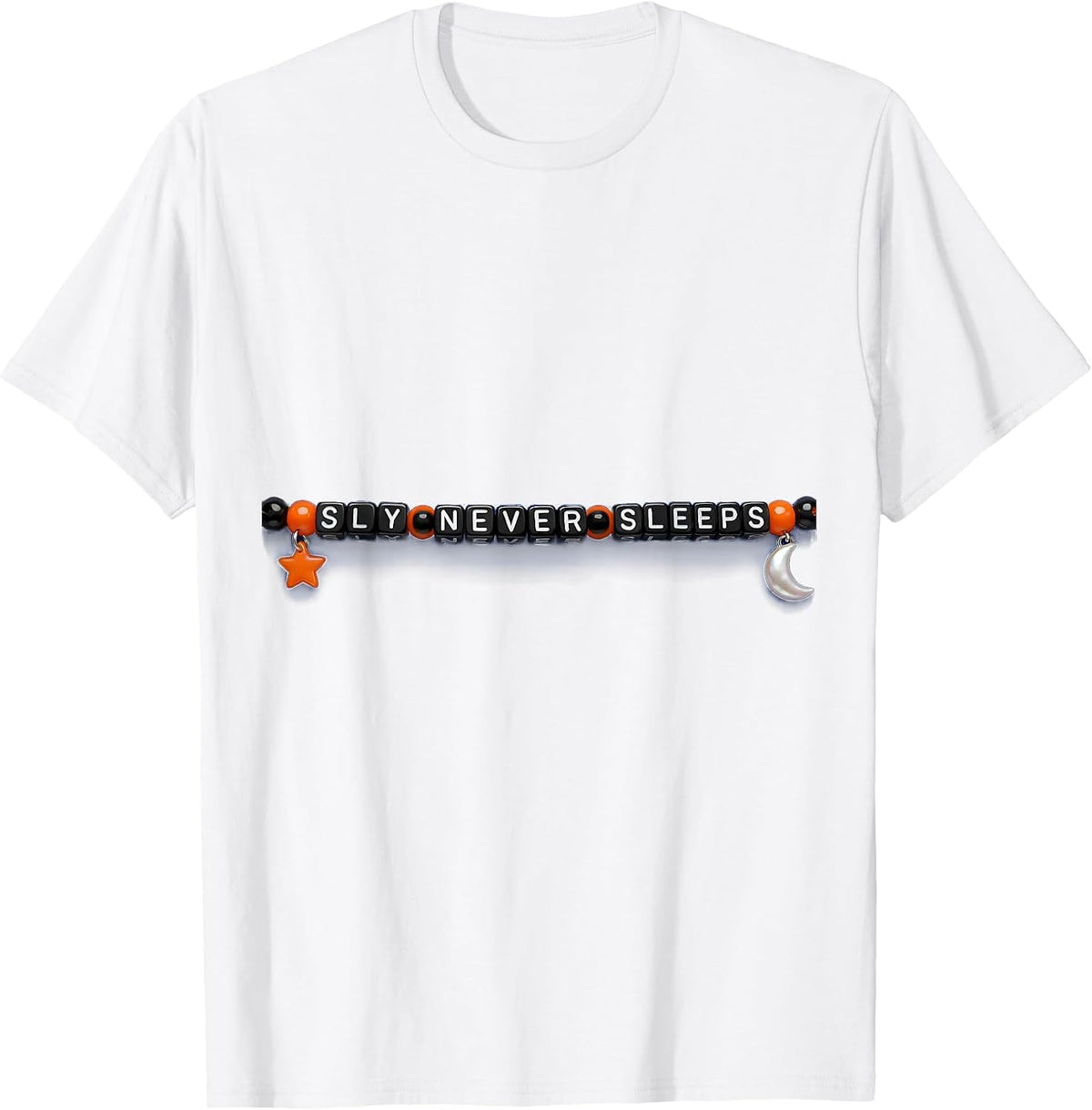 Men's Sly Never Sleeps Fox Graphic Design T-Shirt - White