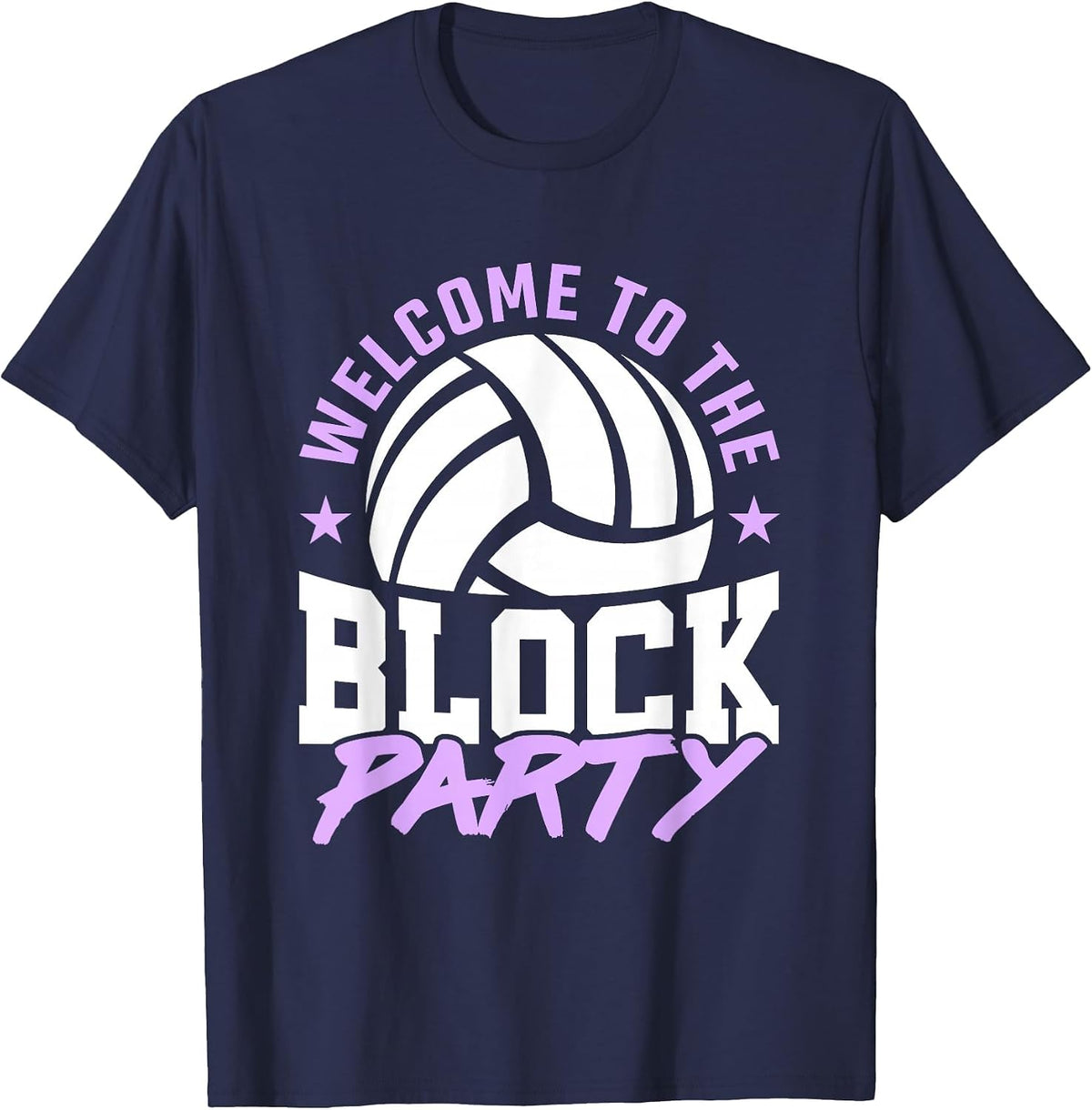 Welcome to the Block Party Cool Volleyball Player Boys Girls T-Shirt - Navy Blue