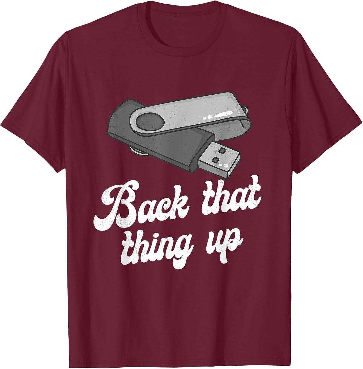 Funny Nerd Computer T-Shirt - Burgundy