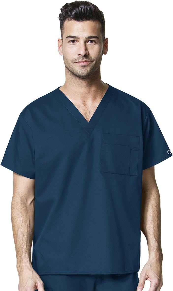 Wink WonderWORK Unisex V-Neck Scrub Top - Caribbean Blue