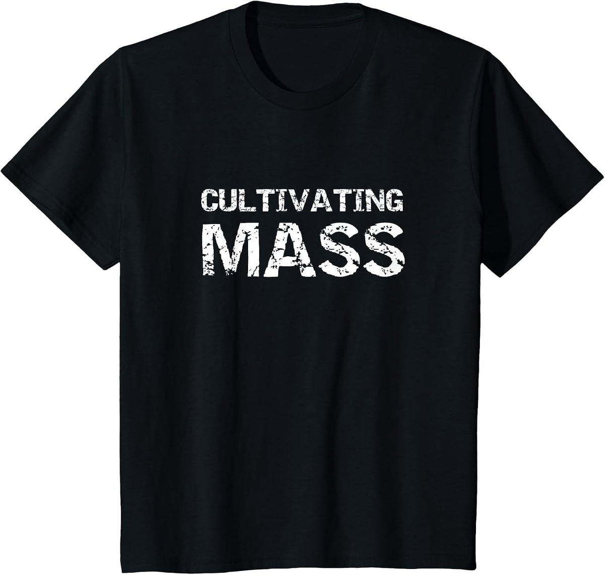 Cultivating Mass, Funny Gains Weightlifting Gym Design T-Shirt - Black