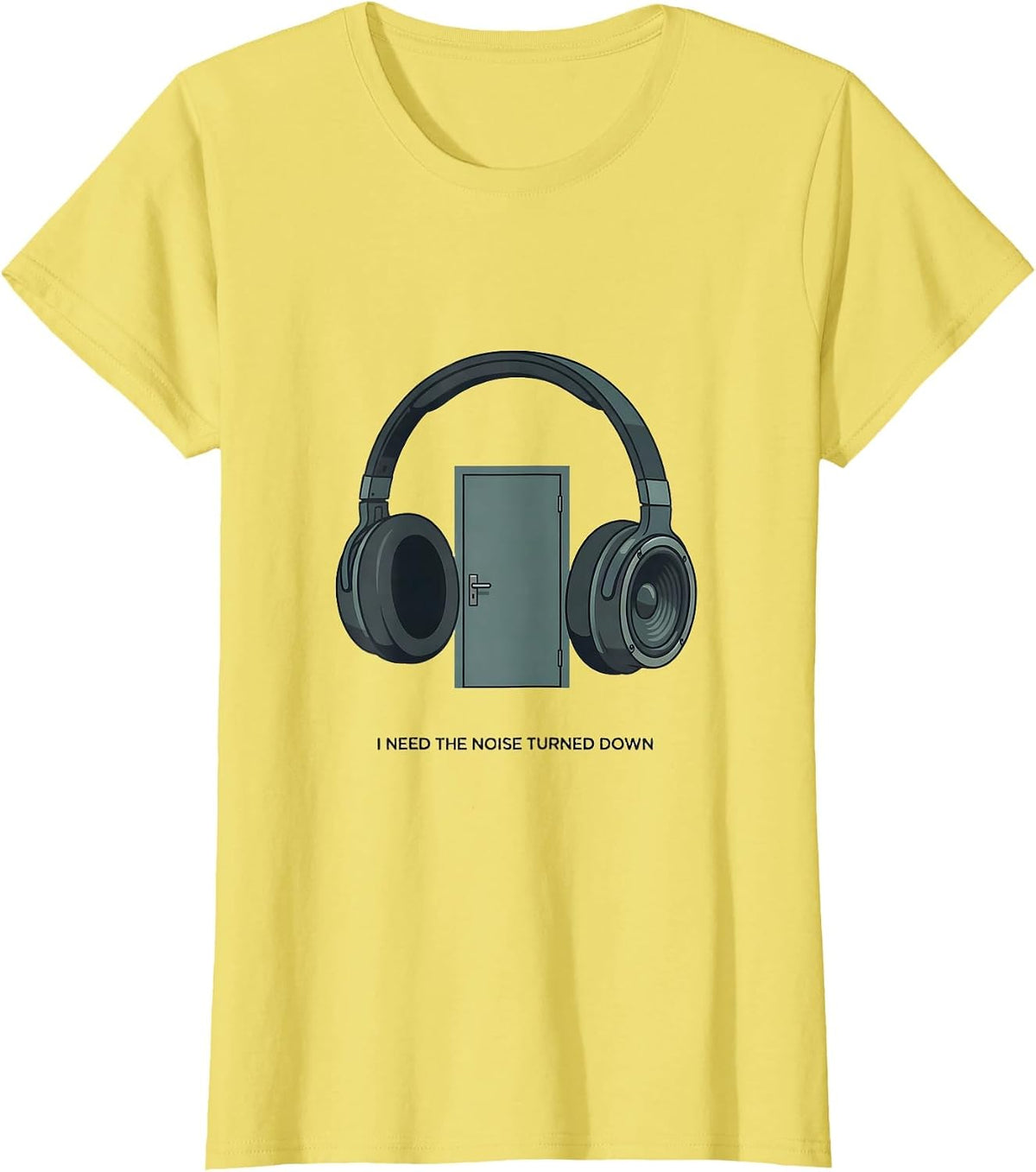 I Need The Noise Turned Down Funny Neurodiversity Awareness T-Shirt - Lemon Yellow