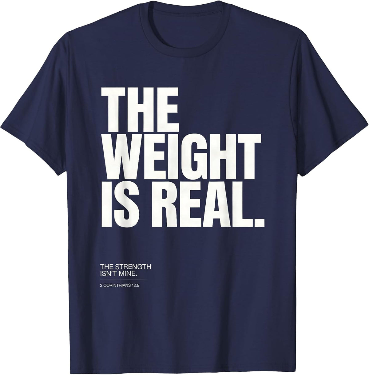 The Weight Is Real Funny Christian Gym Jesus Deadlifter T-Shirt - Navy Blue