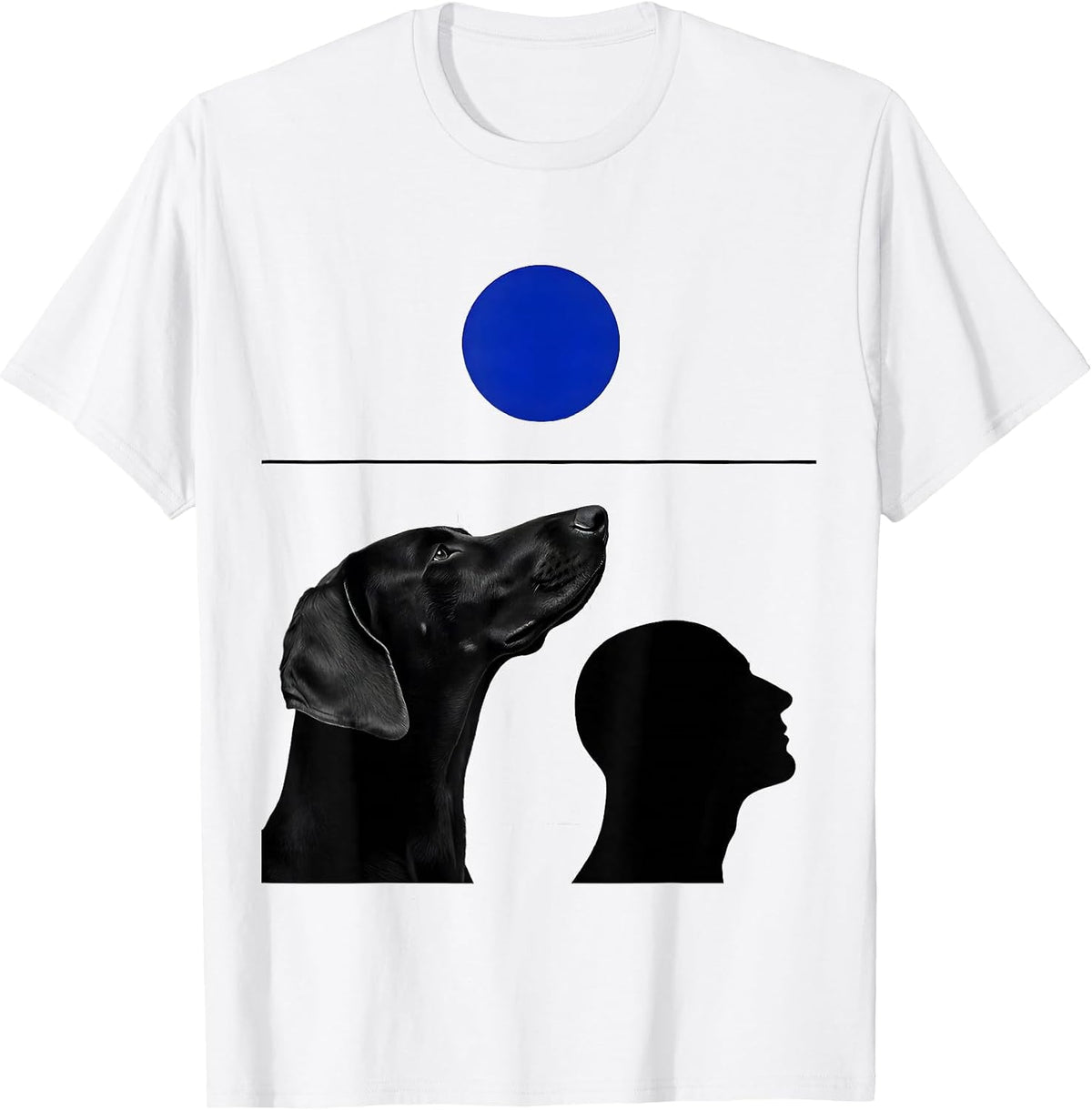 Men's Weimaraner Howling to The Moon Vintage Mystical Dog T-Shirt - White