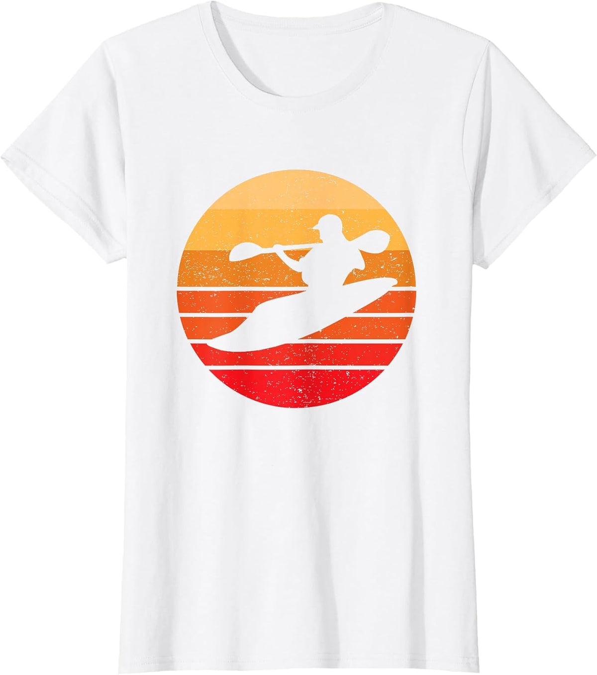 Whitewater Kayak, River Kayaking, Vintage Style T-Shirt - White