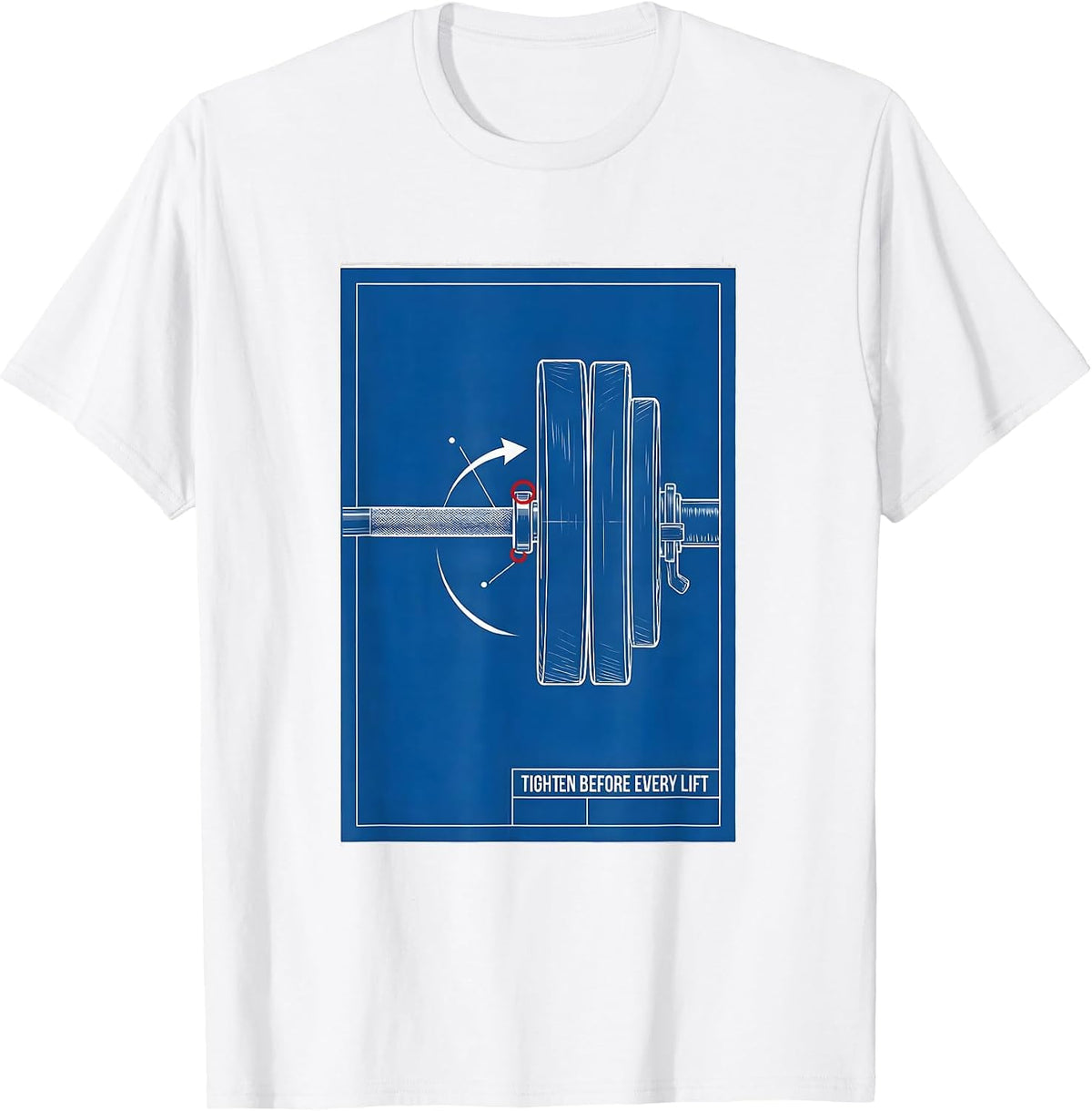 Men's Tighten Before Every Lift Funny Gym Workout Weightlifting T-Shirt - White