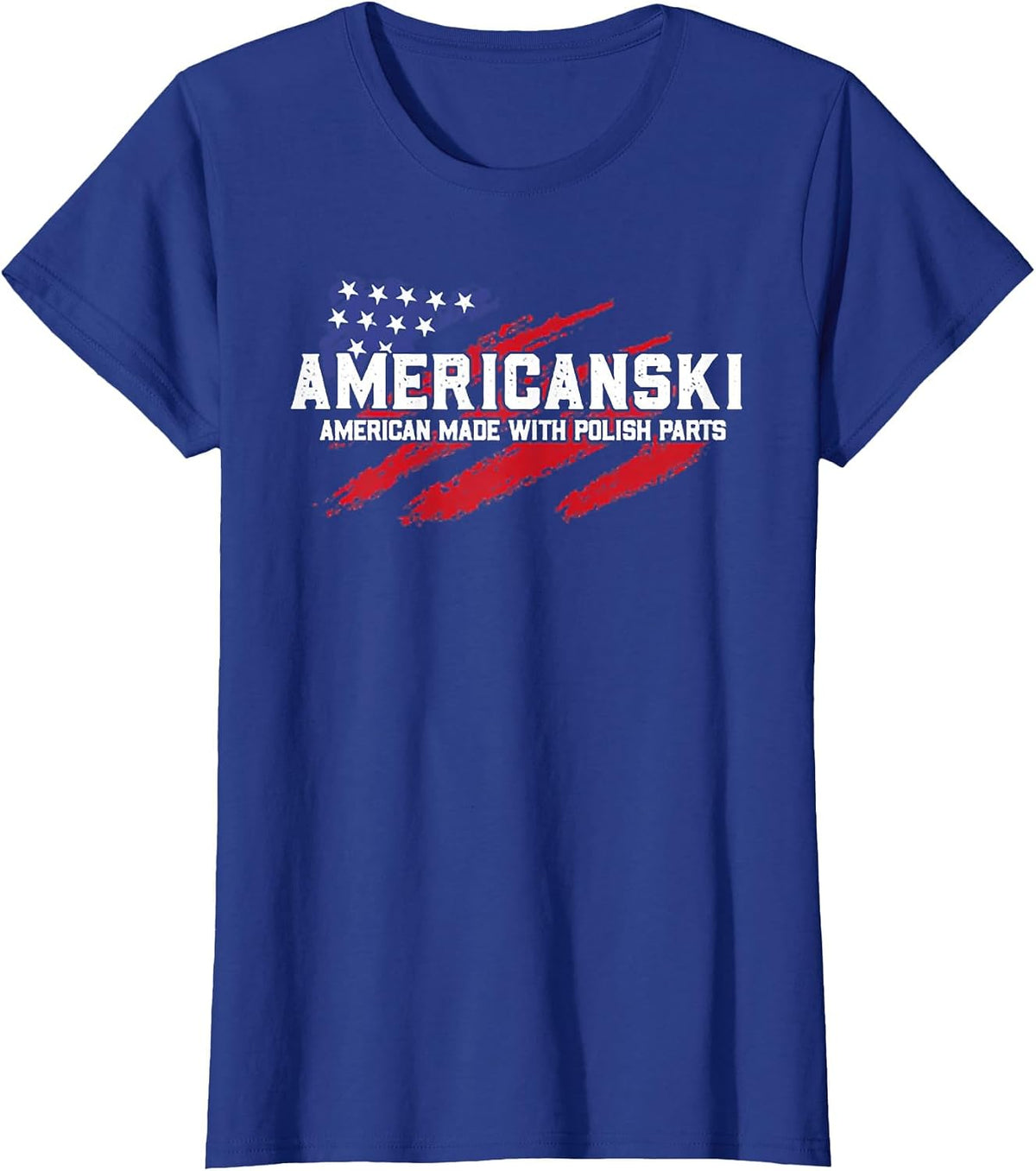 Americanski American Made with Polish Parts T-Shirt - Royal Blue