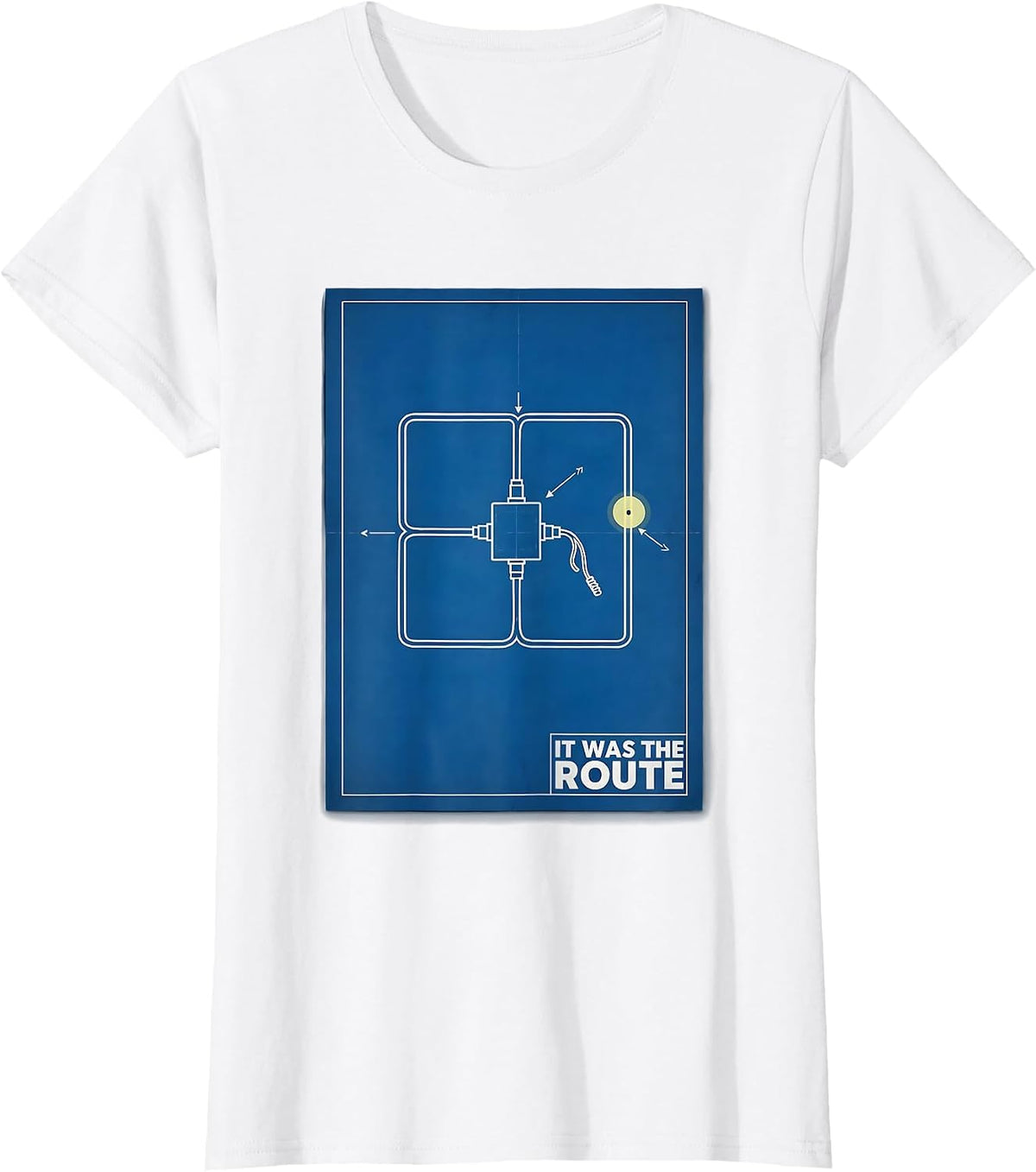 It Was The Route Funny Electrician Retirement Humor T-Shirt - White