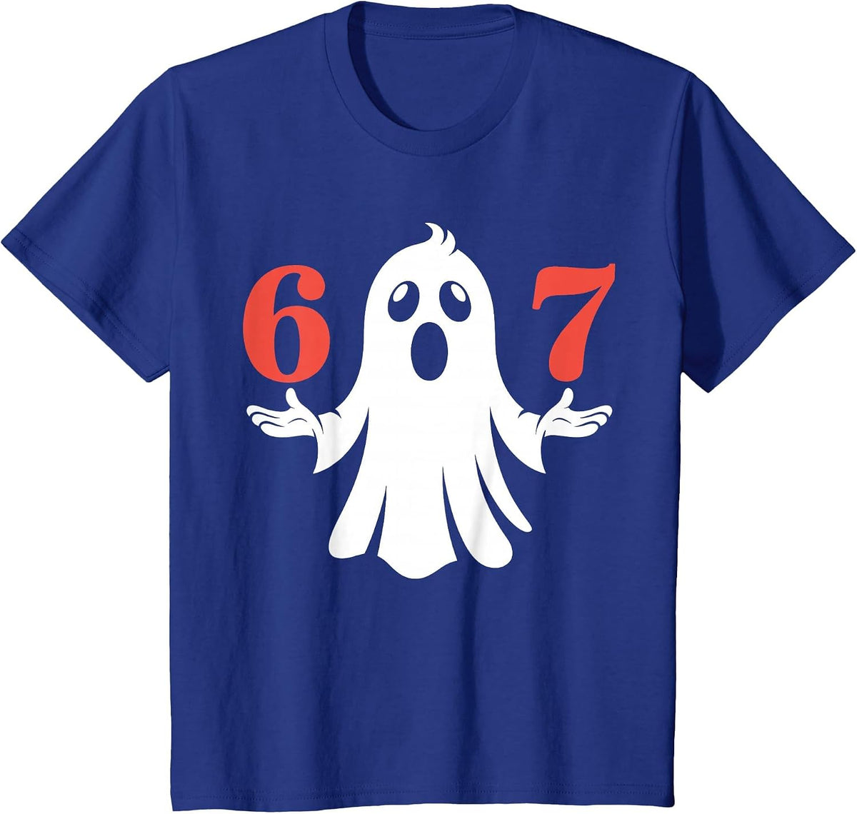Six Seven Meme 6 7 Halloween Ghost Costume T-Shirt - Royal Blue