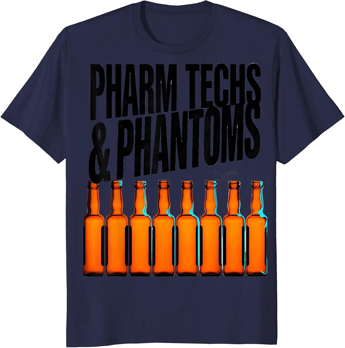 Men's Pharm Techs & Phantoms New Wave Pharmacy Tech Halloween T-Shirt - Navy Blue