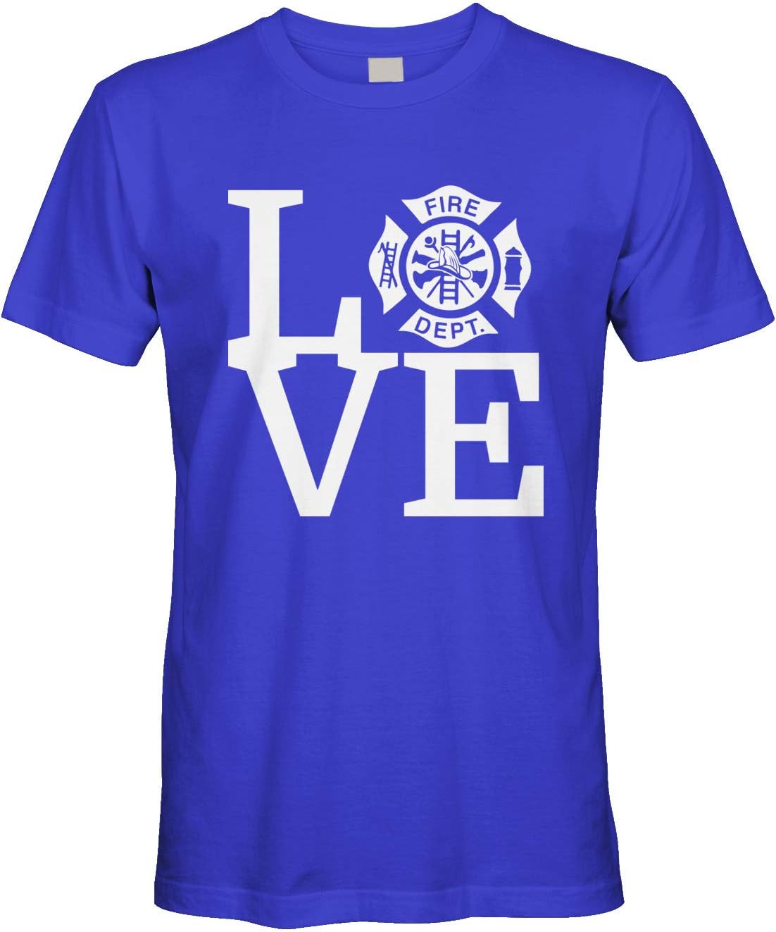 Men's Love Fire Department Firefighter Fire Fighter T-Shirt - Royal Blue