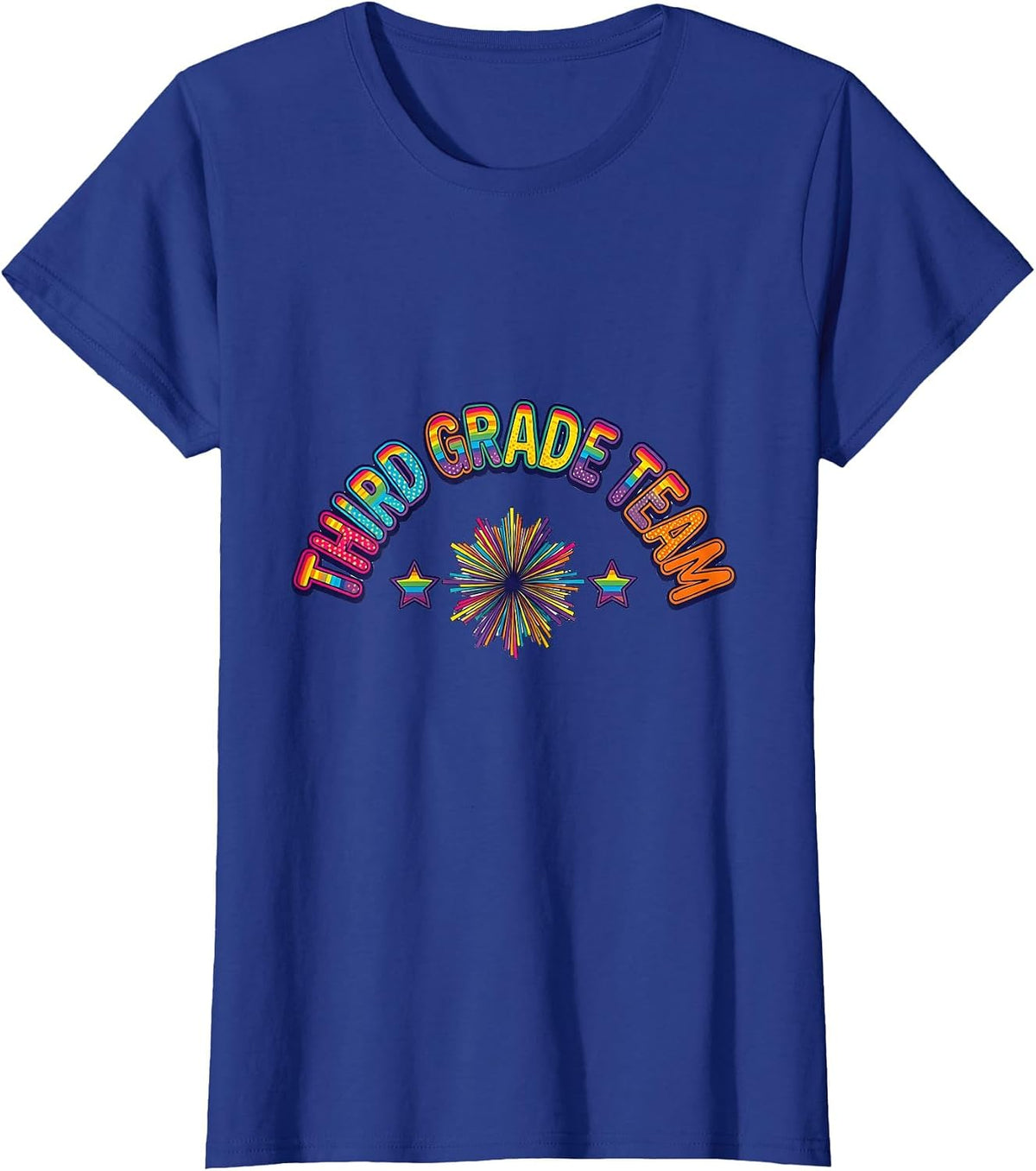 Women's Third Grade Team Colorful Back To School Teacher Student T-Shirt - Royal Blue