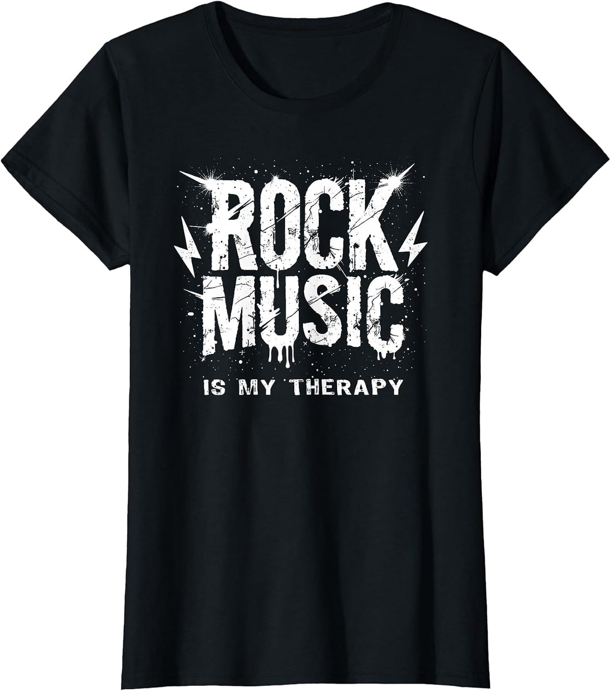 Rock Music is My Therapy T-Shirt - Black