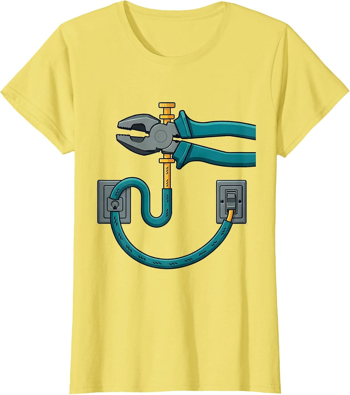 Lineman's Pliers Electrician Occupation Pride T-Shirt - Lemon Yellow
