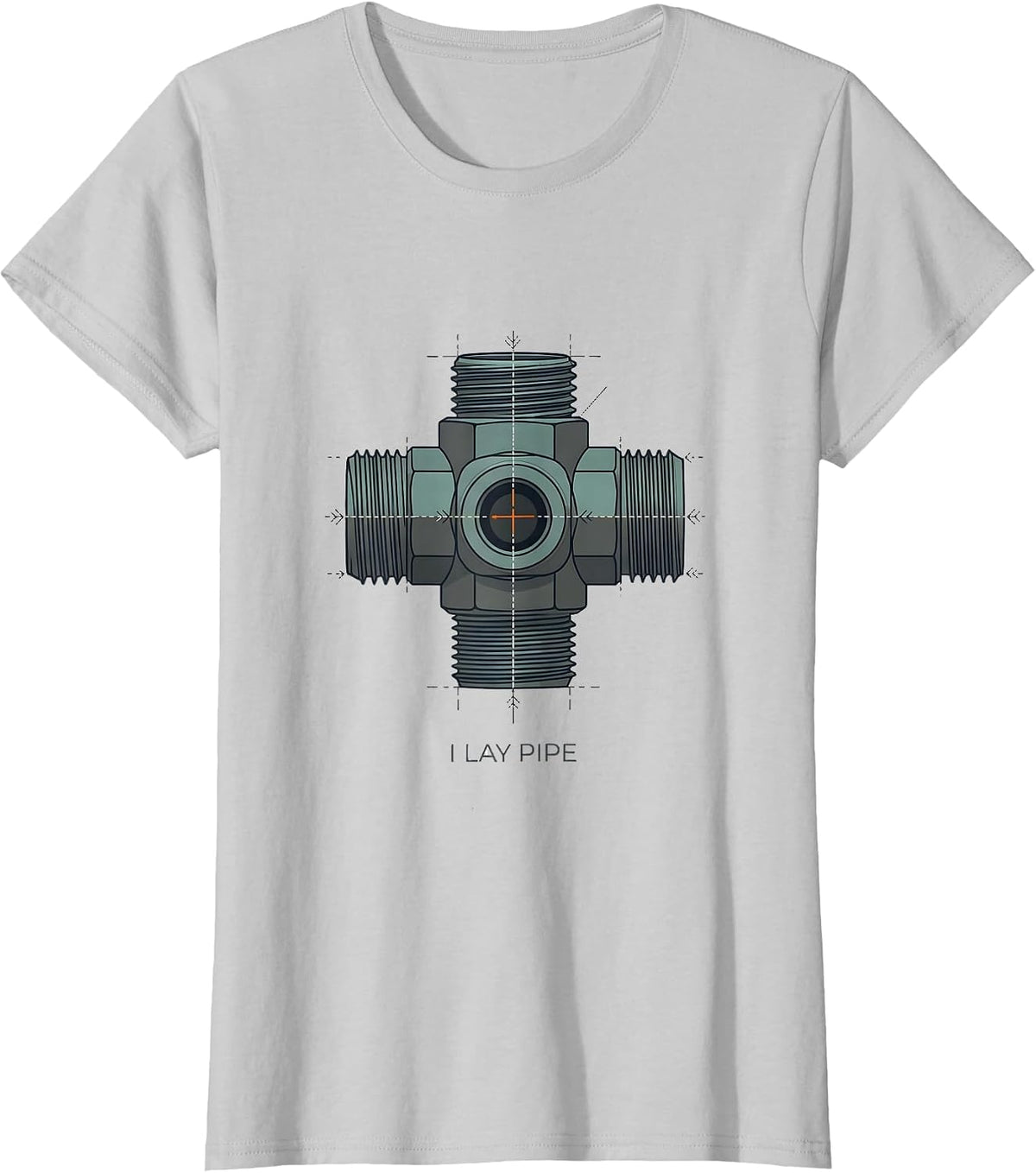 I Lay Pipe Funny Plumber Pipefitter Steamfitter Gift T-Shirt - Silver Grey