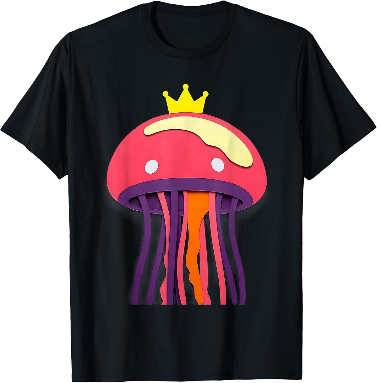 Men's Oversized Domed Jellyfish Gummy Pop Ocean Animal Lover T-Shirt - Black
