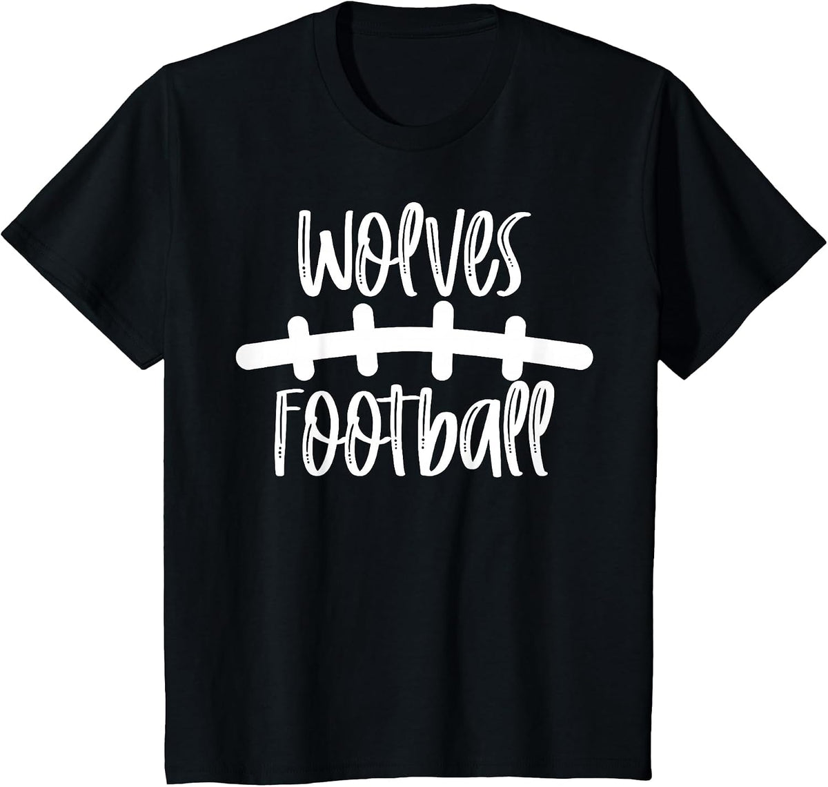 Wolves Football School Spirit Team Mascot Game Night T-Shirt - Black