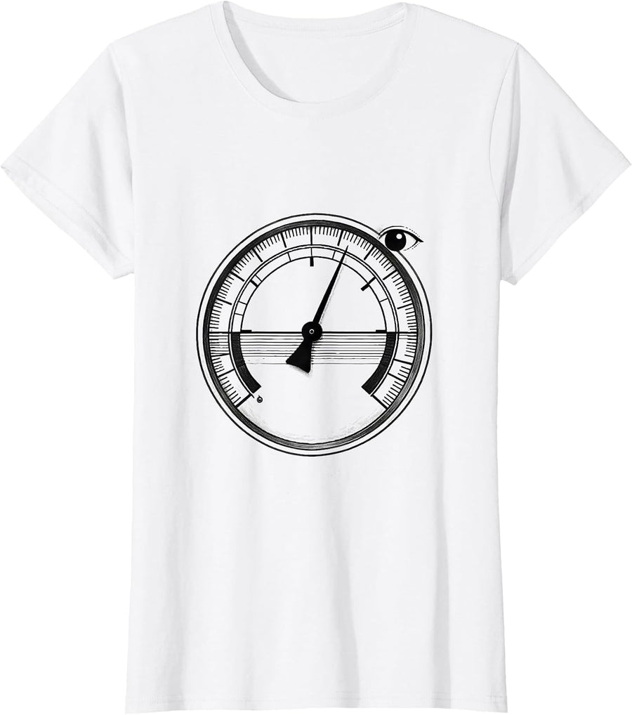 Women's Minimal Pressure Gauge Funny Plumber Pipefitter Gift T-Shirt - White