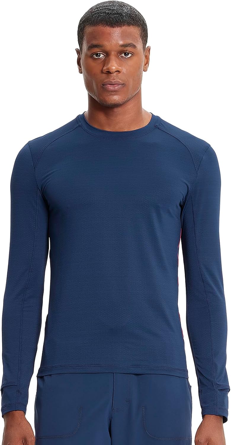 Cherokee Infinity Essentials Long Sleeve Underscrub for Men Round Neck - Navy
