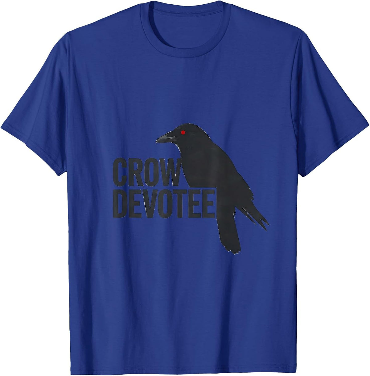 Crow Devotee Minimalist Crow Bird Gothic Nature Art T-Shirt - Royal Blue