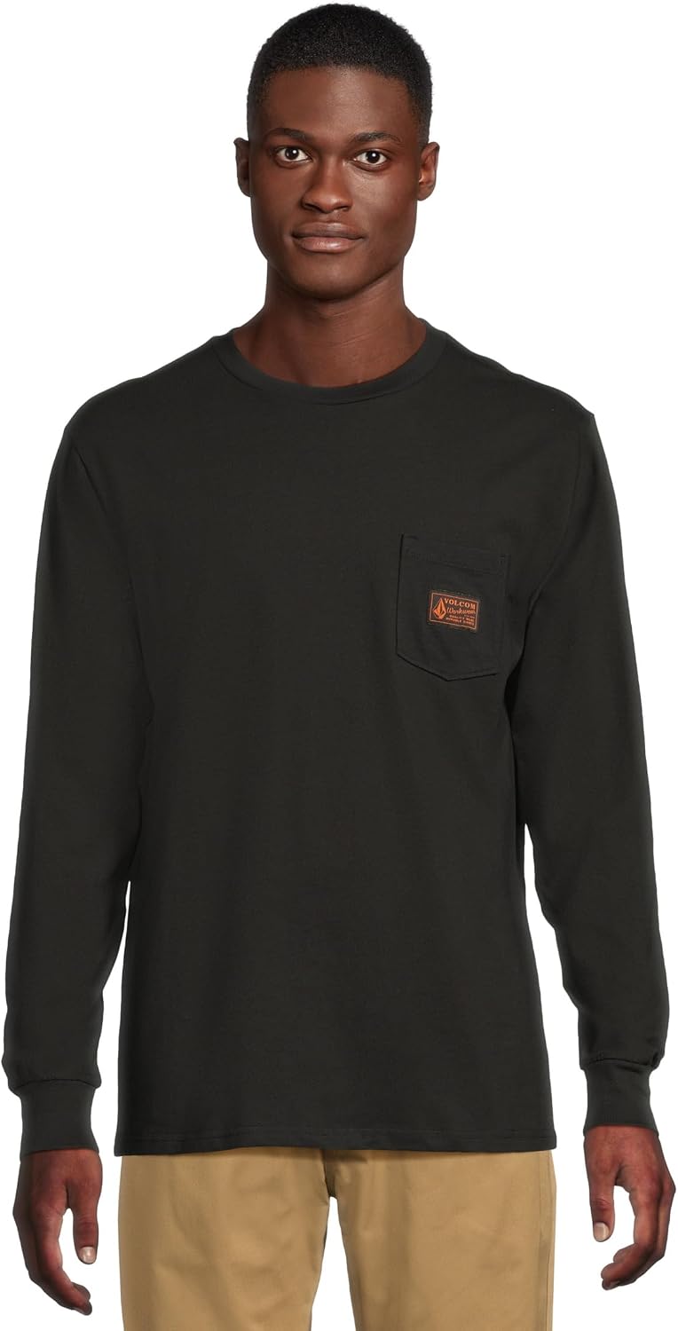 Volcom Men's Long Sleeve Workwear T-Shirt - Black