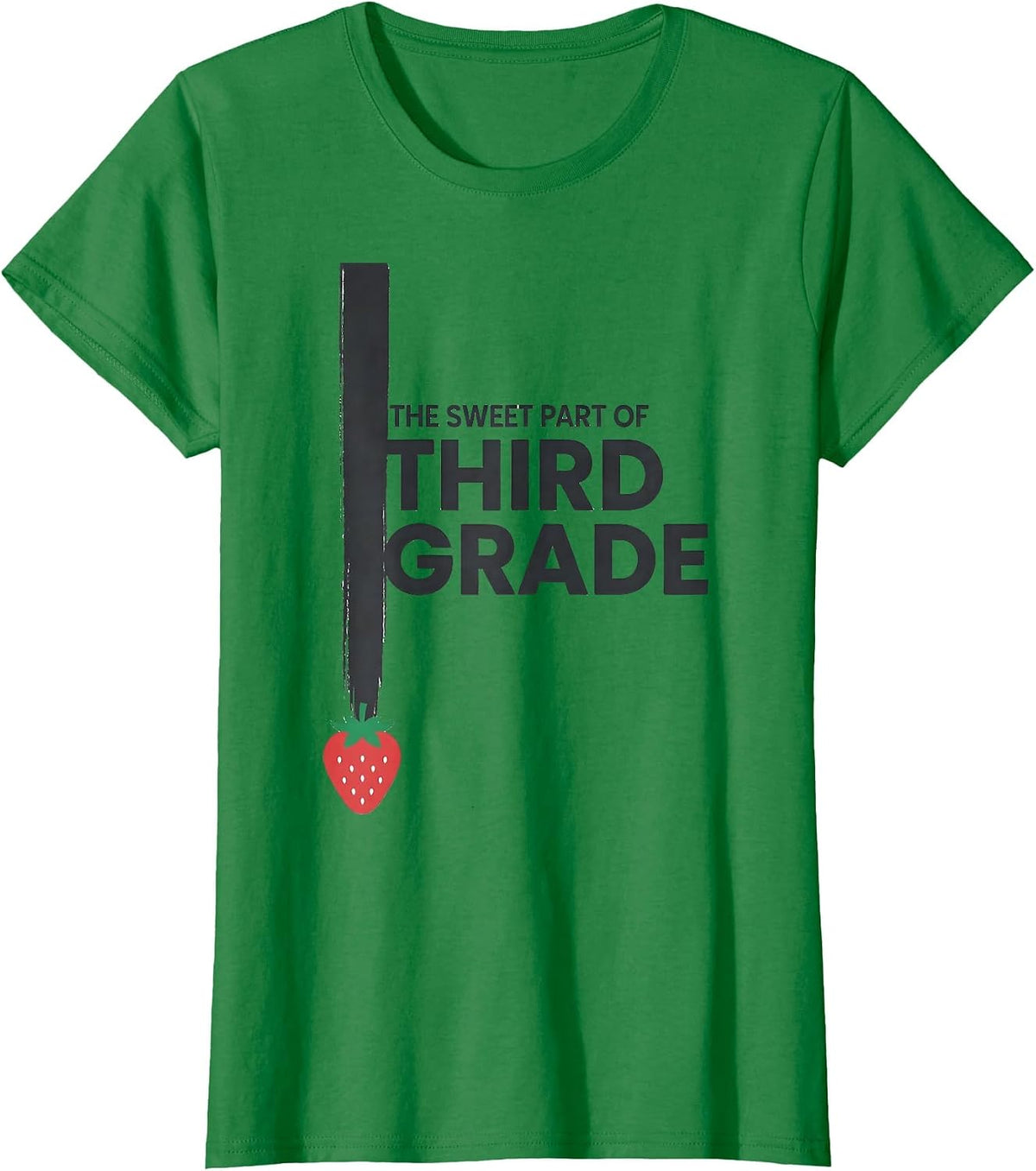The Sweet Part Of Third Grade Whimsical Teacher Back T-Shirt - Kelly Green