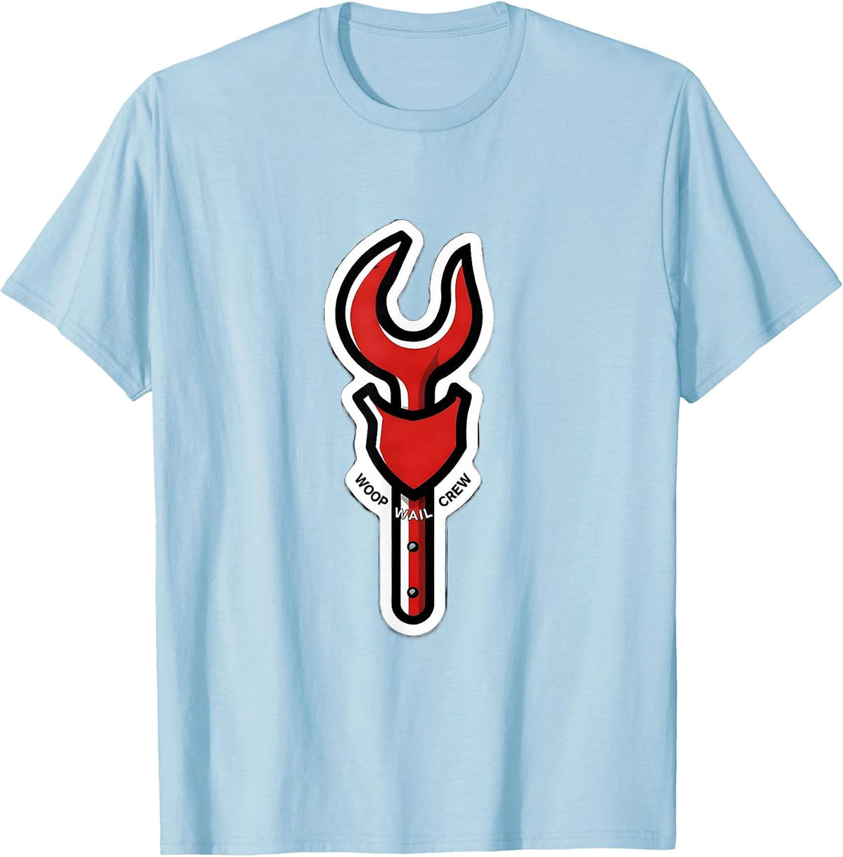 Men's Woop Wail Crew Funny Firefighter Humor Memorial Tribute T-Shirt - Baby Blue