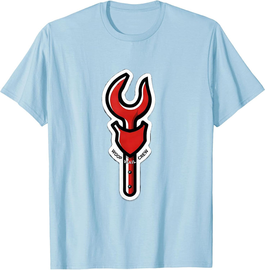 Men's Woop Wail Crew Funny Firefighter Humor Memorial Tribute T-Shirt - Baby Blue