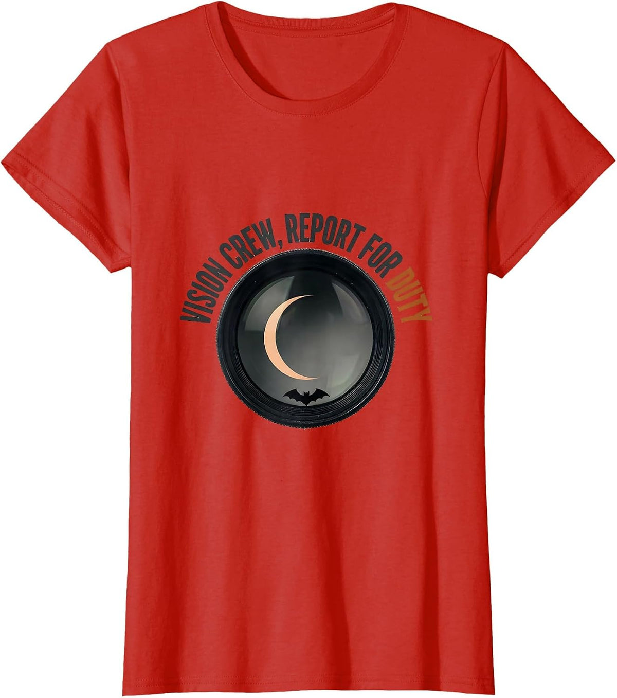 Women's Vision Crew Report for Duty Minimalist Halloween Optometrist T-Shirt - Red
