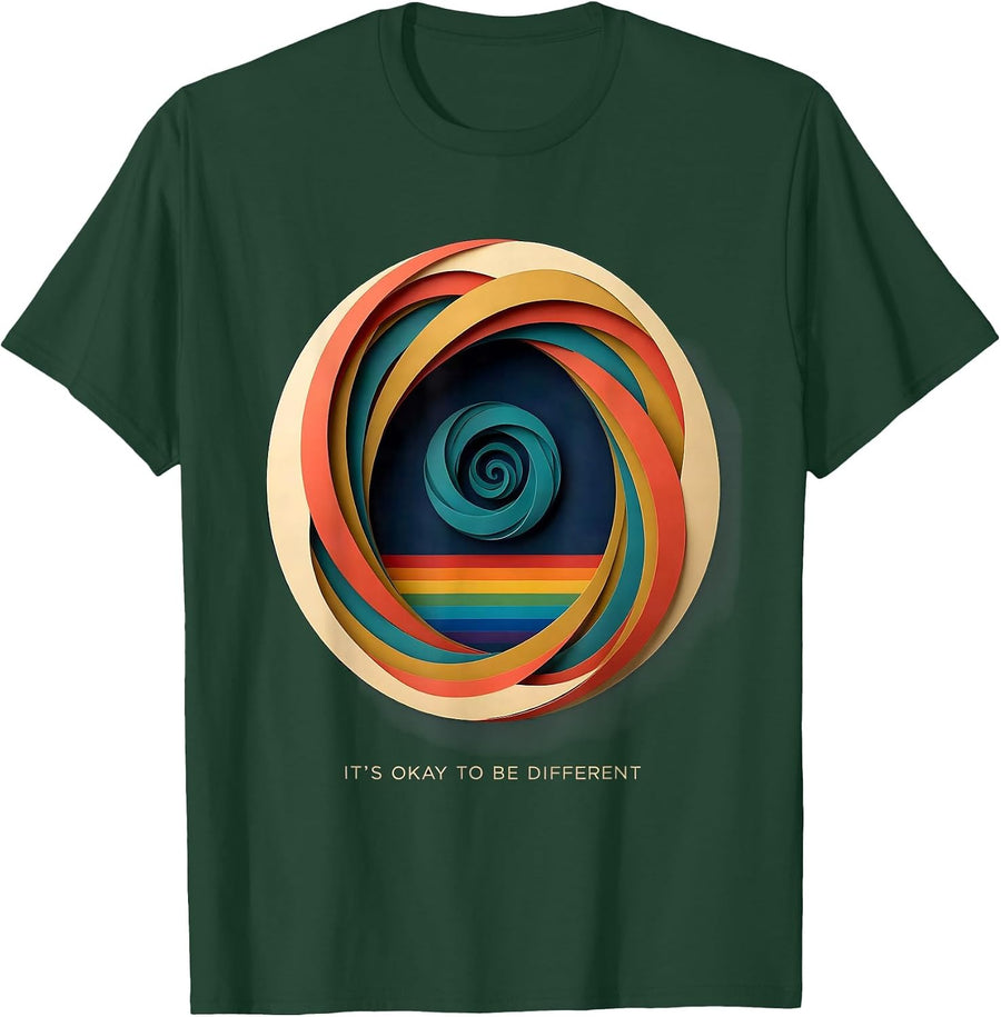 Men's It's Okay To Be Different Neurodiversity Awareness Humor T-Shirt - Dark Green